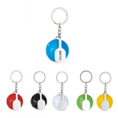 26-Hole Pickleball Keychain With Racket