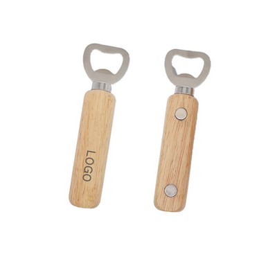 Wooden Magnetic Stainless Steel Bottle Opener