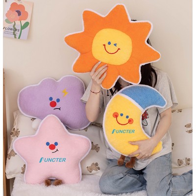 17.7" Personalized Unique Stuffed Pillow Toy Sun Star Moon Cloud Shaped Pillow