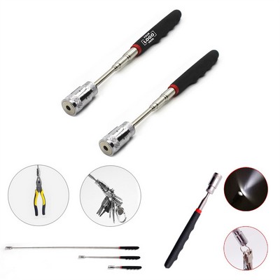 Telescoping Magnetic Pickup Tool with Light