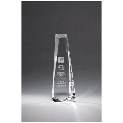 5.1" x 11" x 2" (tapered) Crystal Obelisk