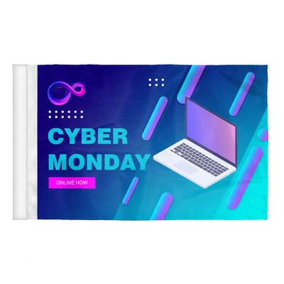 4" x 6" Digital Printed Antenna Flags with Clip - wPoly 1 Ply