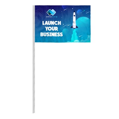 12" x 18" Digital Printed Antenna Flags with Sleeves - ePoly 1 Ply