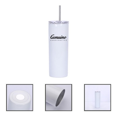20oz Stainless Steel Double-Layer Insulation Tumbler with Splash Cover and Straw
