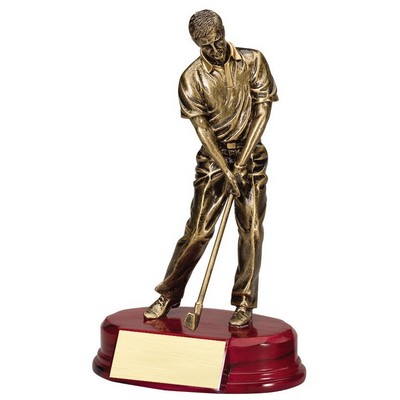 Antique Bronze Male Golf Chip Shot Resin