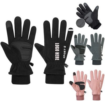 Winter Fleece Gloves Touch Screen Water Resistant Windproof