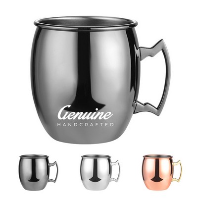 13oz Solid Copper Moscow Mug with Brass Handle