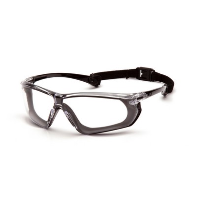 Crossovr Safety Glasses, Black/Gray Frame with Indoor/Outdoor Mirror Anti-Fog Lens