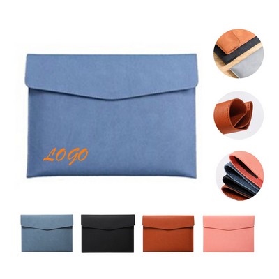 Leather Document Folder, A4 File Holder, Office Contract Organizer, Thickened Document Pouch