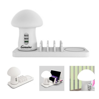 3-in-1 Multi-Port Mushroom Light Wireless Charger