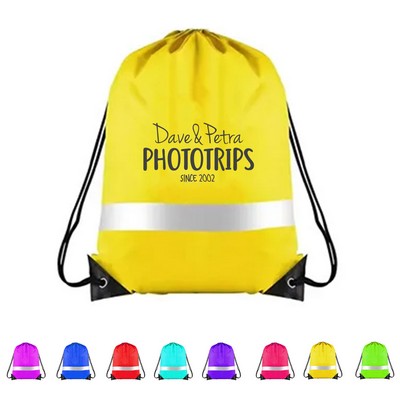 Scratch Resistant Reflective Drawstring Backpack