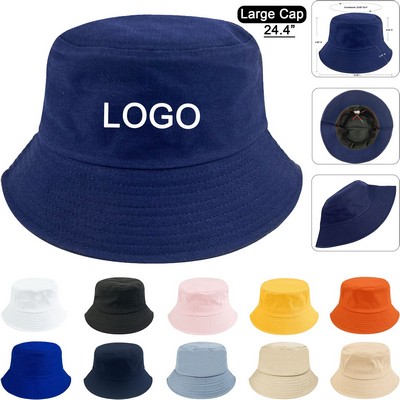 Large Cotton Bucket Hat for Adults with Adjustable Strap.