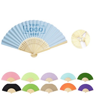 Hand-Painted White Paper Folding Fan – Plain Decorative Fan for Custom Art