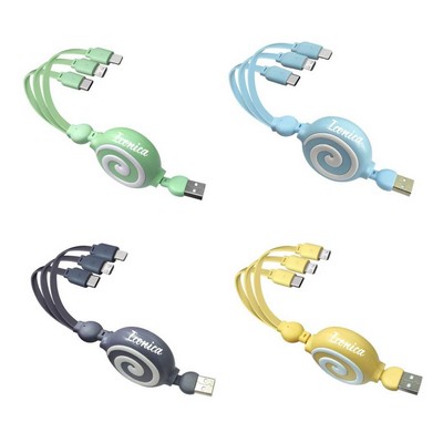 Multi Retractable USB Charger Cable 3 in 1