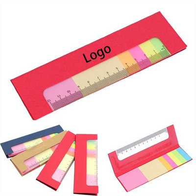 Colorful Sticky Notes With a Ruler