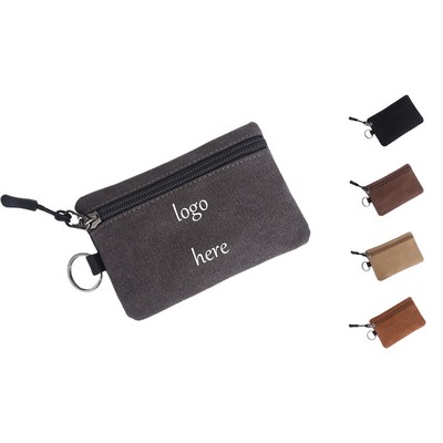 Small Canvas Wallet With Iron Ring