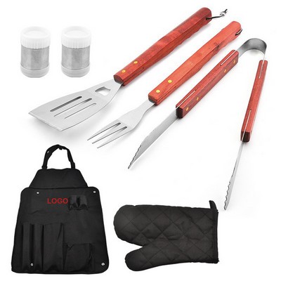 7 Piece BBQ Tool Set with Apron