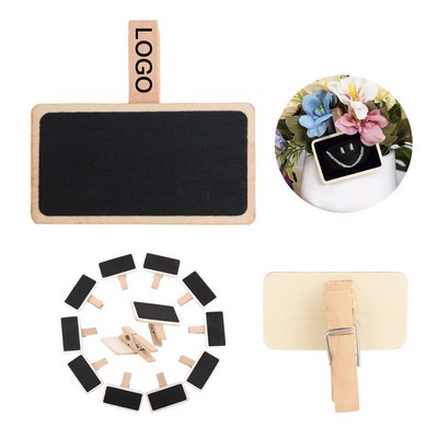 Mini Wooden Blackboard Clip Display
