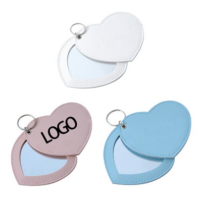 Minimalist Pu Heart-Shaped Makeup Mirror