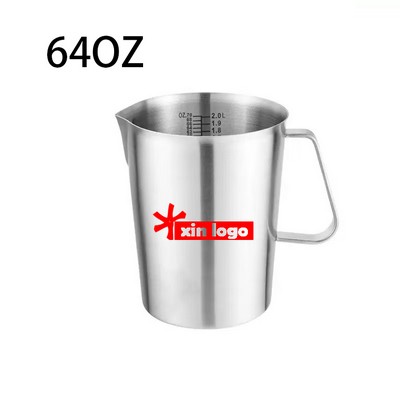64 Oz Stainless Steel Milk Jug Latte Cup With Measuring