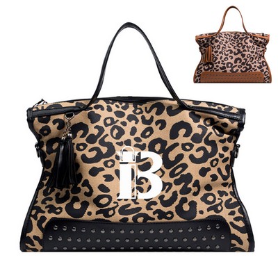 Leopard print single-shoulder bag