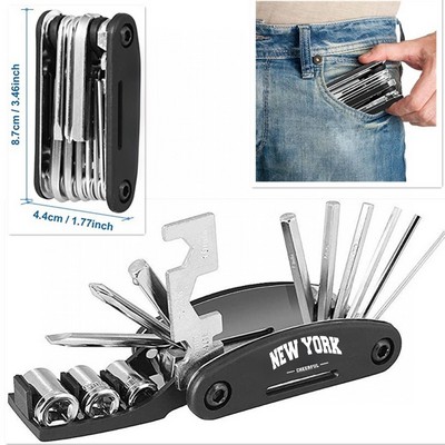 16-in-1 Bicycle Repair Tool- Multi-Function Mechanic Kit