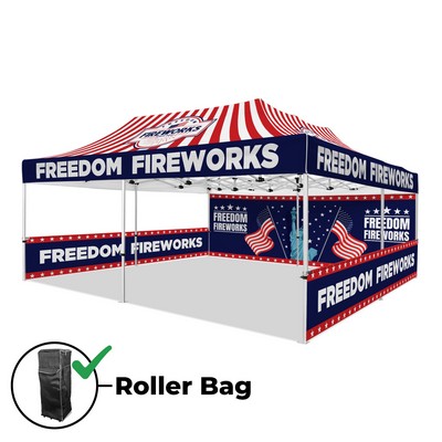 20x20 Custom Canopy Tent w/ Back & Half Side Walls