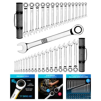 Complete Ratcheting Wrench Set 33pcs