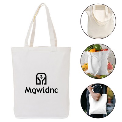 White Canvas Tote Bag Reusable Eco-Friendly Large Shopper with Base Durable Carry All