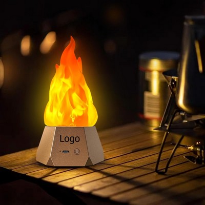 Fake Fire Lamp USB Rechargeable Flameless Candles with Flickering Flame