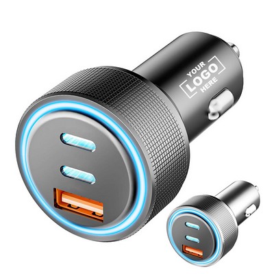 USB C 3-Port Car Charger