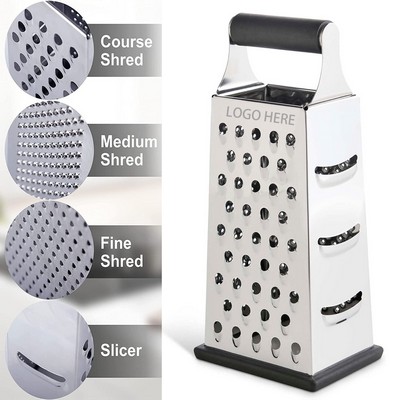 Stainless Steel Metal Box Grater w/Handle