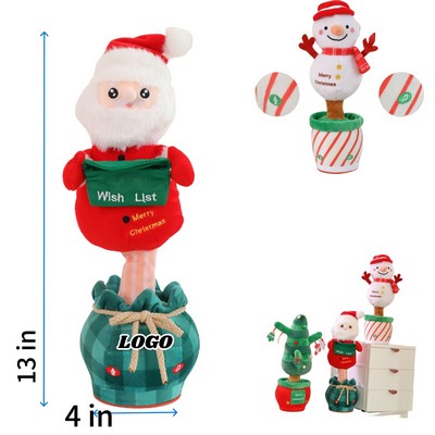 New 2025 Xmas Plush Sing Talk Record Santa Tree Gift