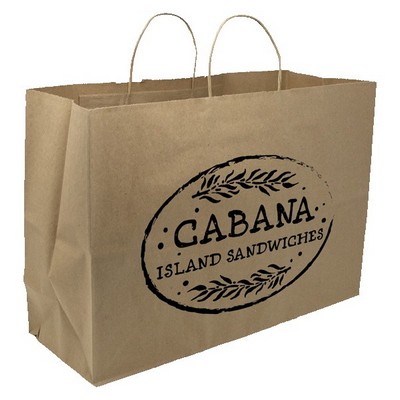 One Color 1-Sided Kraft Paper Bag Shoppers