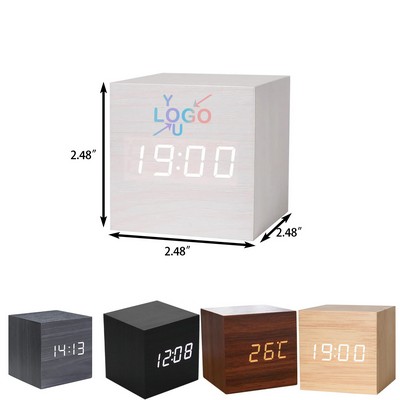 Voice-Controlled Wooden Cube Clock