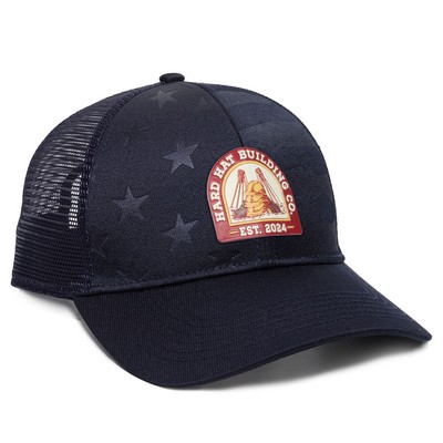 Debossed American Flag Mesh Back Cap