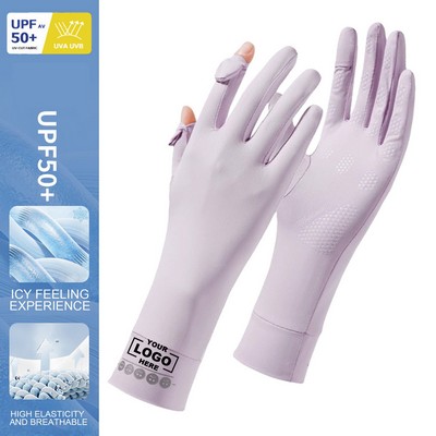 Womens Full Finger UV Protection Gloves with Touchscreen and Extended Sun Protection Wrist Guards