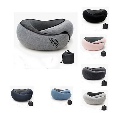 Memory foam foldable U-shaped neck support pillow