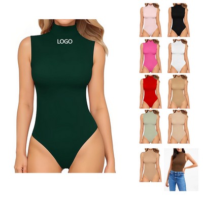 Women's Turtleneck Sleeveless Bodysuit