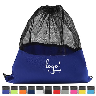 Oxford Fabric Soccer Pattern Drawstring Bag