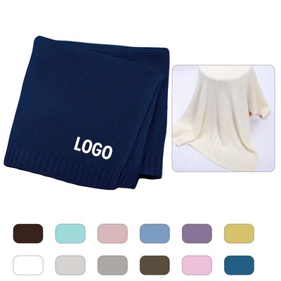 Cotton Knitted Blanket – 39.37" x 31.50"