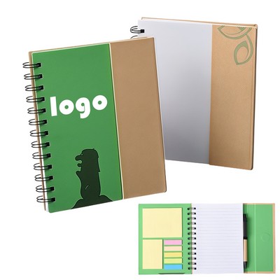 Eco Friendly Magnetic Notebook With Sticky Notes And Pen