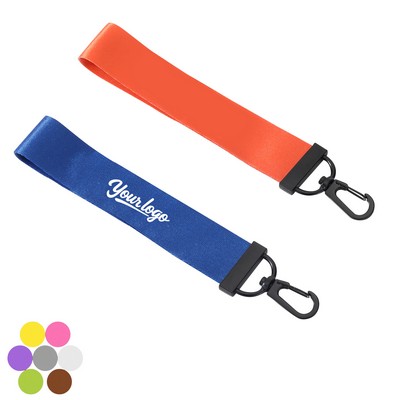 Solid Color Woven Wrist Lanyard Keychain
