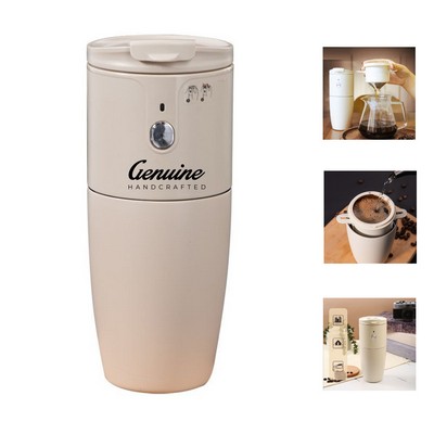 5-in-1 Stainless Steel Travel Coffee Tumbler with Grinder and Filter