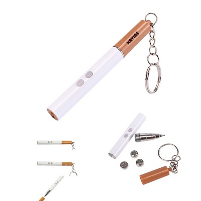 Multifunctional Cigarette Shape LED Flashlight with keychain