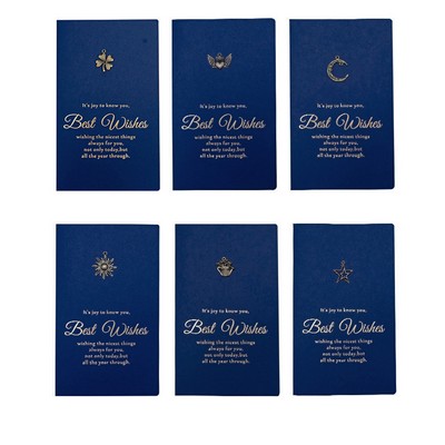 Blue Festival Greeting Card With Metal Accessories