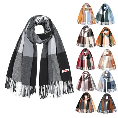 Classic Plaid Polyester Scarf For Casual And Formal Wear