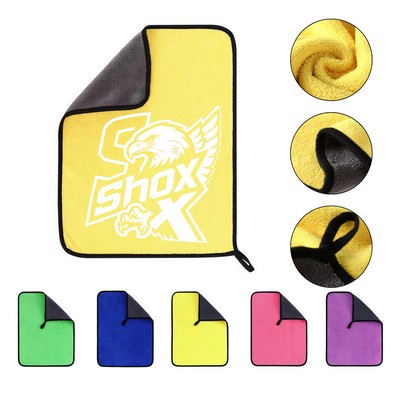 MOQ 20 Multifunctional Coral Velvet Car Wash Towel With Key Chain