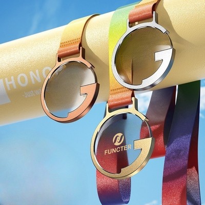 Round Crystal Zinc Alloy Award Medals Place Trophies For Competitions Clear Version