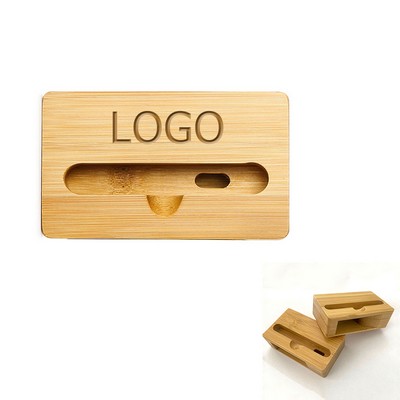 Wood Desk Phone Stand W/Loudspeaker Amplifier